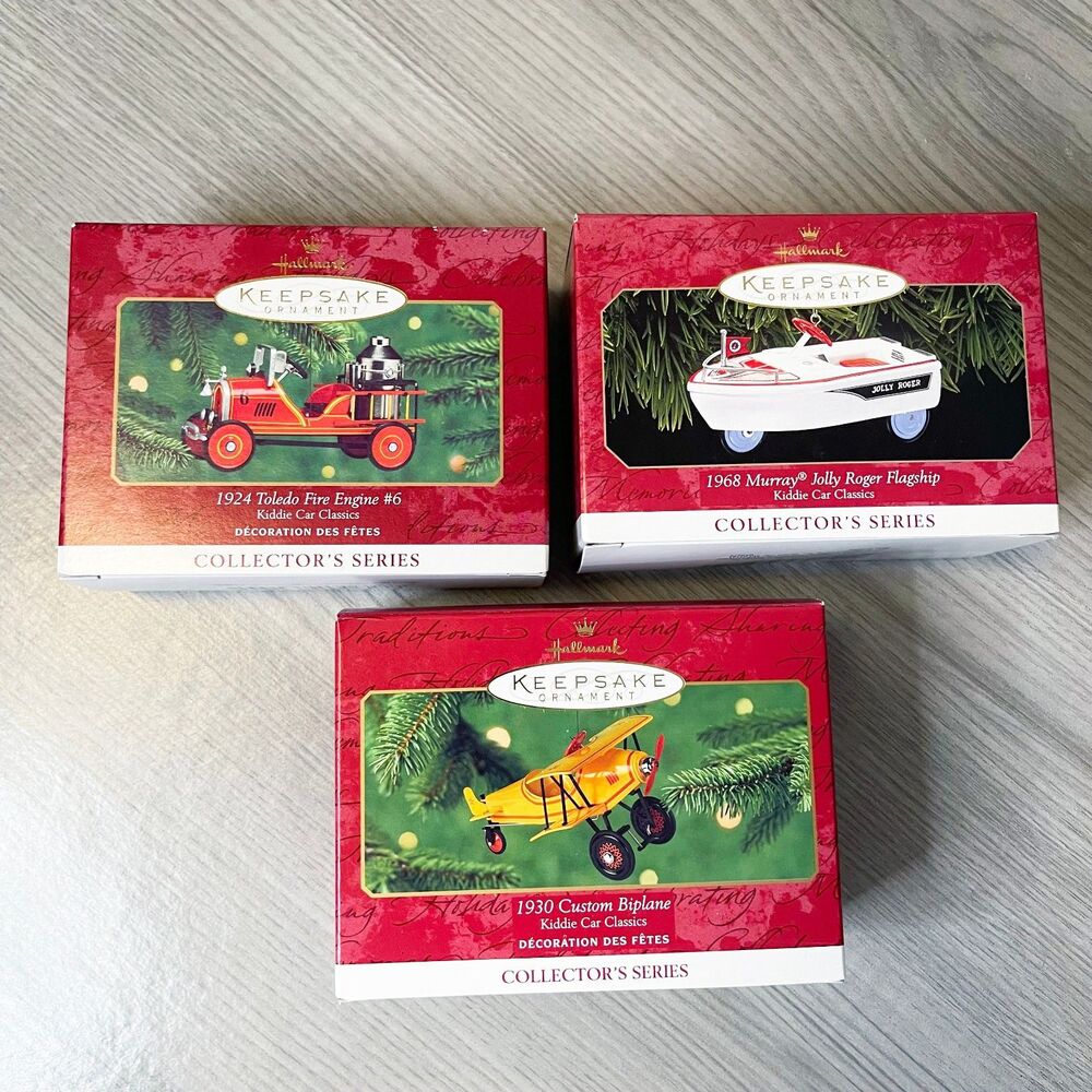 Hallmark Kiddie Car Classics Ornament Lot of 3 1999 2000 2001 Collector Series